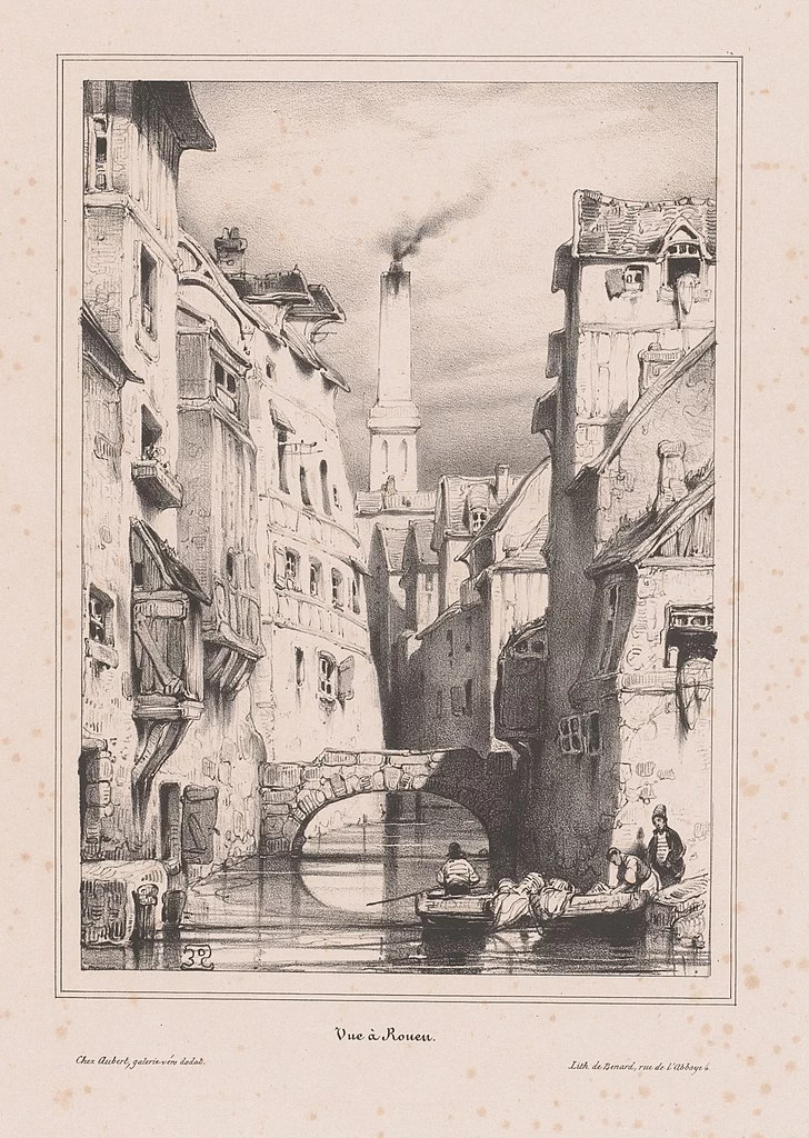 Veduta di un canale a Rouen, 1832 - 1840, Rijksmuseum, Amsterdam